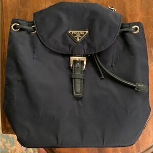 Prada Navy Tessuto Nylon Backpack Good condition